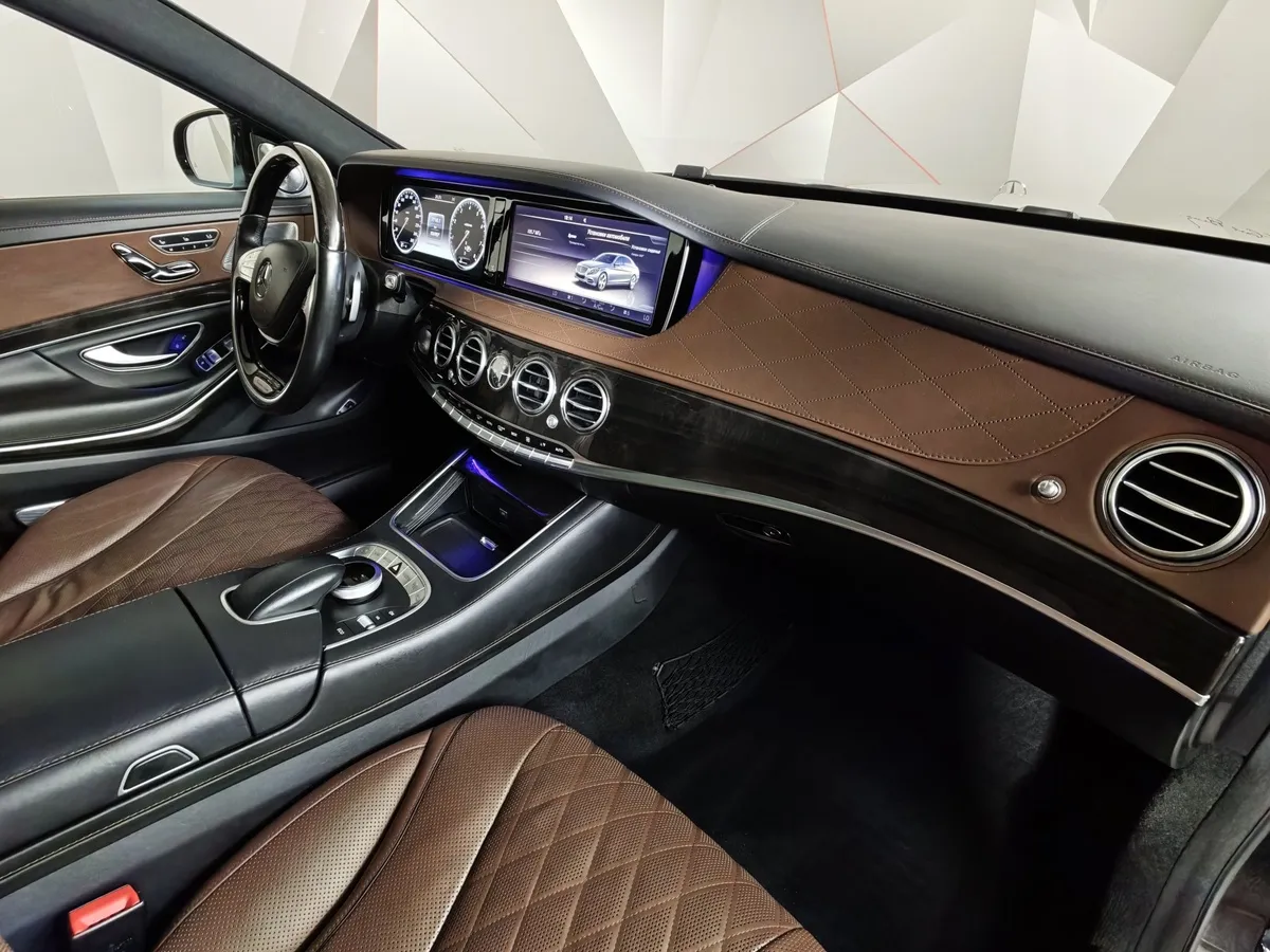 Mercedes-Benz S-Класс S 500 7G-Tronic Plus 4Matic длинная база (455 л.с.) Черный в АВИЛОН. Слайд №13