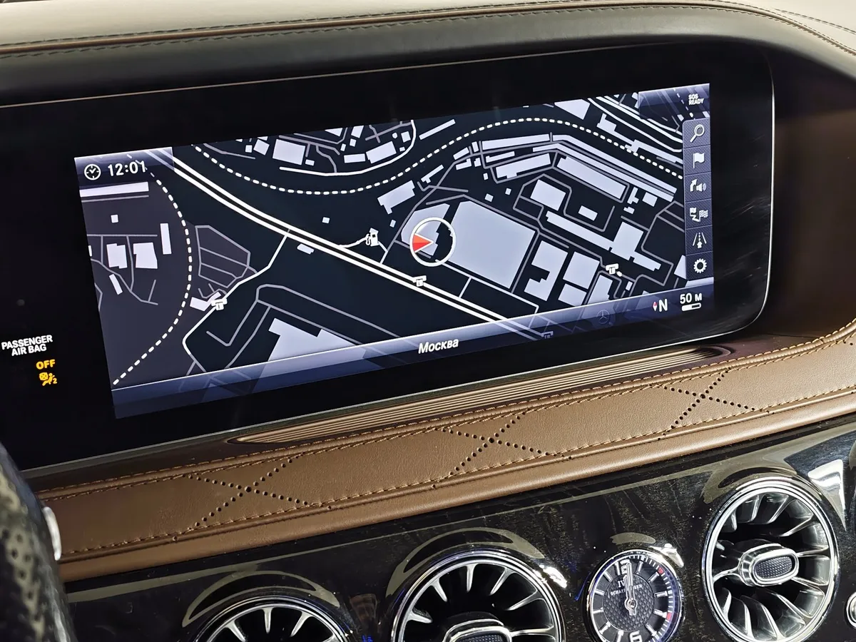 Mercedes-Benz S-Класс S 63 AMG 4Matic Speedshift Plus 7G-Tronic длинная база (585 л.с.) Черный в АВИЛОН. Слайд №24