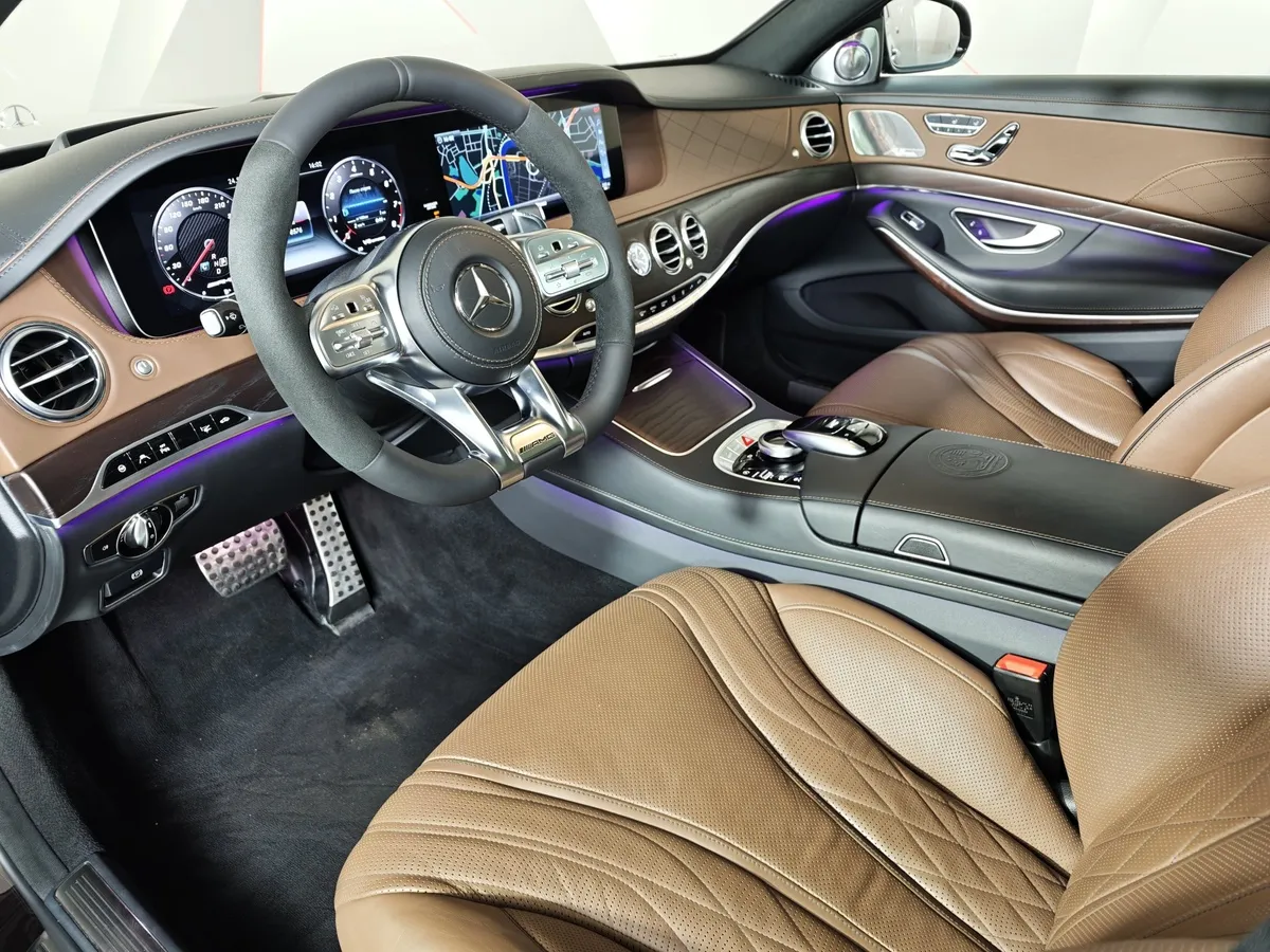 Mercedes-Benz S-Класс S 63 AMG 4Matic Speedshift Plus 7G-Tronic длинная база (585 л.с.) Черный в АВИЛОН. Слайд №18
