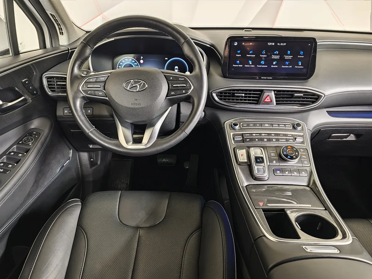 Hyundai Santa Fe 2.2 CRDi AWD 8AT (200 л.с.) High-Tech Белый в АВИЛОН. Слайд №20