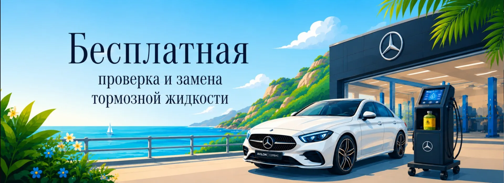 Бесплатная проверка и замена тормозной жидкости Mercedes-Benz