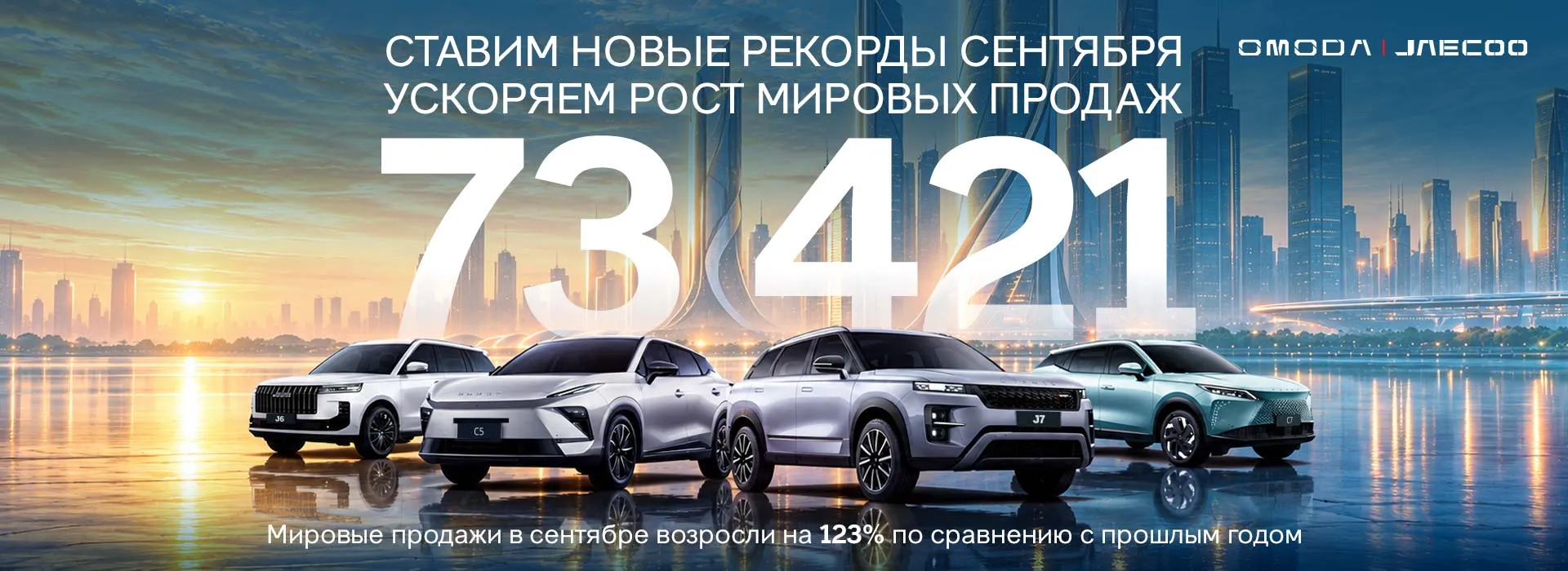 OMODA и JAECOO в сентябре: увеличение глобальных продаж и рекордный рост в Великобритании
