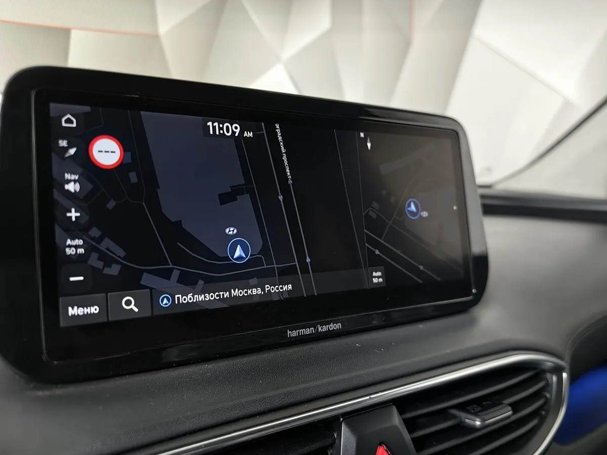Hyundai Santa Fe 2.2 CRDi AWD 8AT (200 л.с.) High-Tech Серый в АВИЛОН. Слайд №23