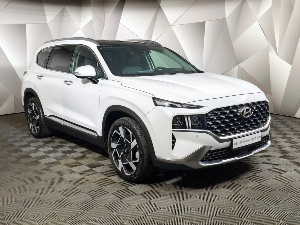 Hyundai Santa Fe 3.5 AWD 8AT (249 л.с.) High-Tech Exclusive Белый в АВИЛОН. Слайд №3
