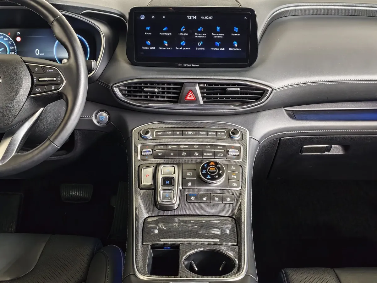 Hyundai Santa Fe 2.2 CRDi AWD 8AT (200 л.с.) High-Tech Белый в АВИЛОН. Слайд №15