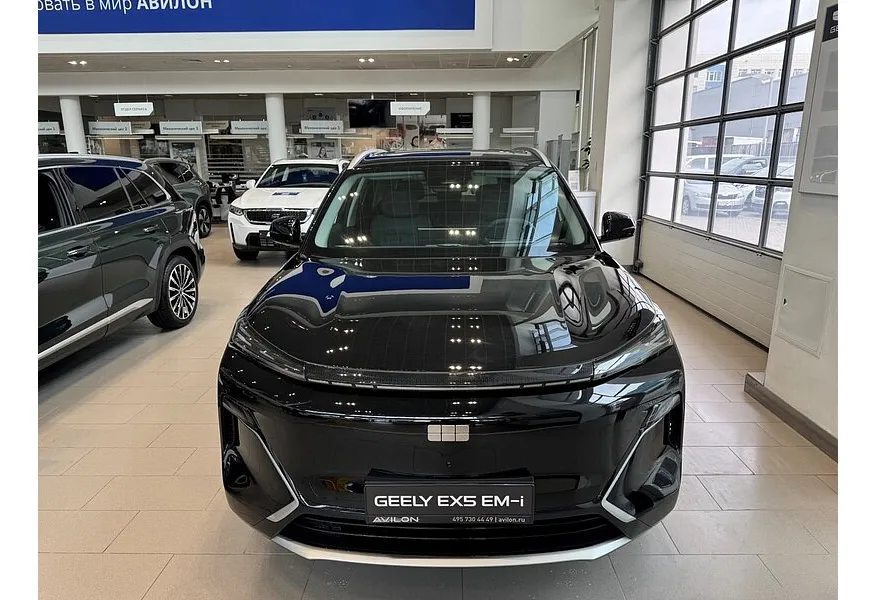 Geely EX5 EM-i 1.5 PHEV DHT FWD (218 л.с.) Max Черный в АВИЛОН. Слайд №3