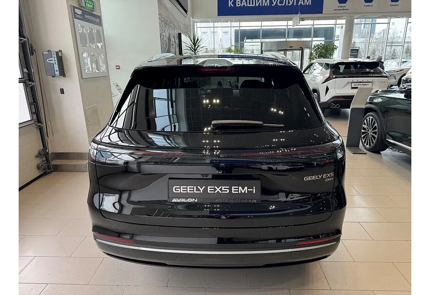 Geely EX5 EM-i 1.5 PHEV DHT FWD (218 л.с.) Max Черный в АВИЛОН. Слайд №4