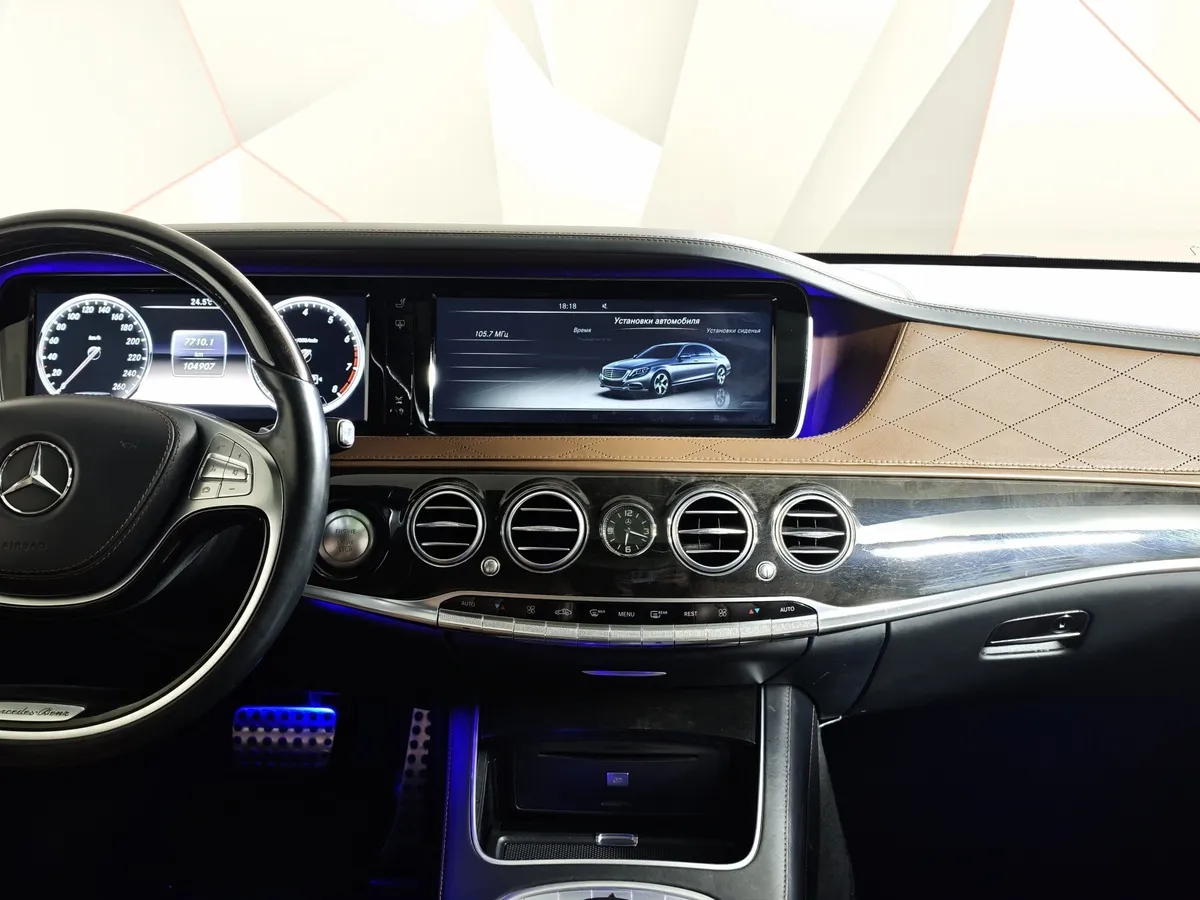 Mercedes-Benz S-Класс S 500 7G-Tronic Plus 4Matic длинная база (455 л.с.) Черный в АВИЛОН. Слайд №15