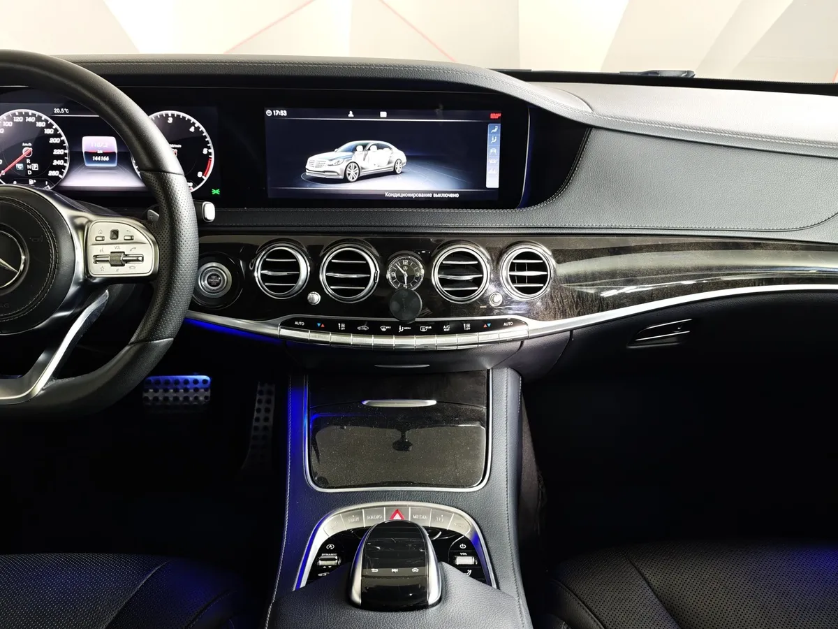 Mercedes-Benz S-Класс S 350 d 9G-Tronic 4Matic длинная база (249 л.с.) Черный в АВИЛОН. Слайд №15