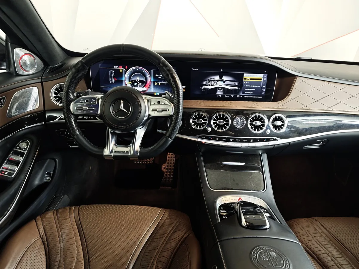 Mercedes-Benz S-Класс S 63 AMG 4Matic Speedshift Plus 7G-Tronic длинная база (585 л.с.) Черный в АВИЛОН. Слайд №20
