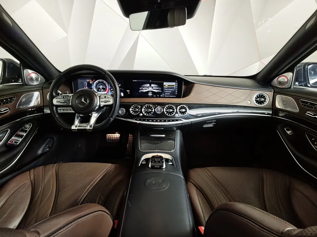 Mercedes-Benz S-Класс S 63 AMG 4Matic Speedshift Plus 7G-Tronic длинная база (585 л.с.) Черный в АВИЛОН. Слайд №14