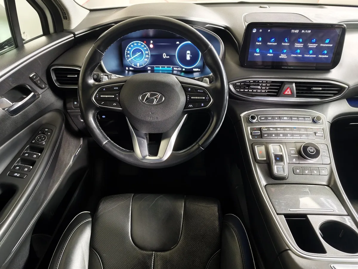 Hyundai Santa Fe 2.5 AWD 6AT (7 мест) (180 л.с.)   Prestige + Smart Sense Белый в АВИЛОН. Слайд №20