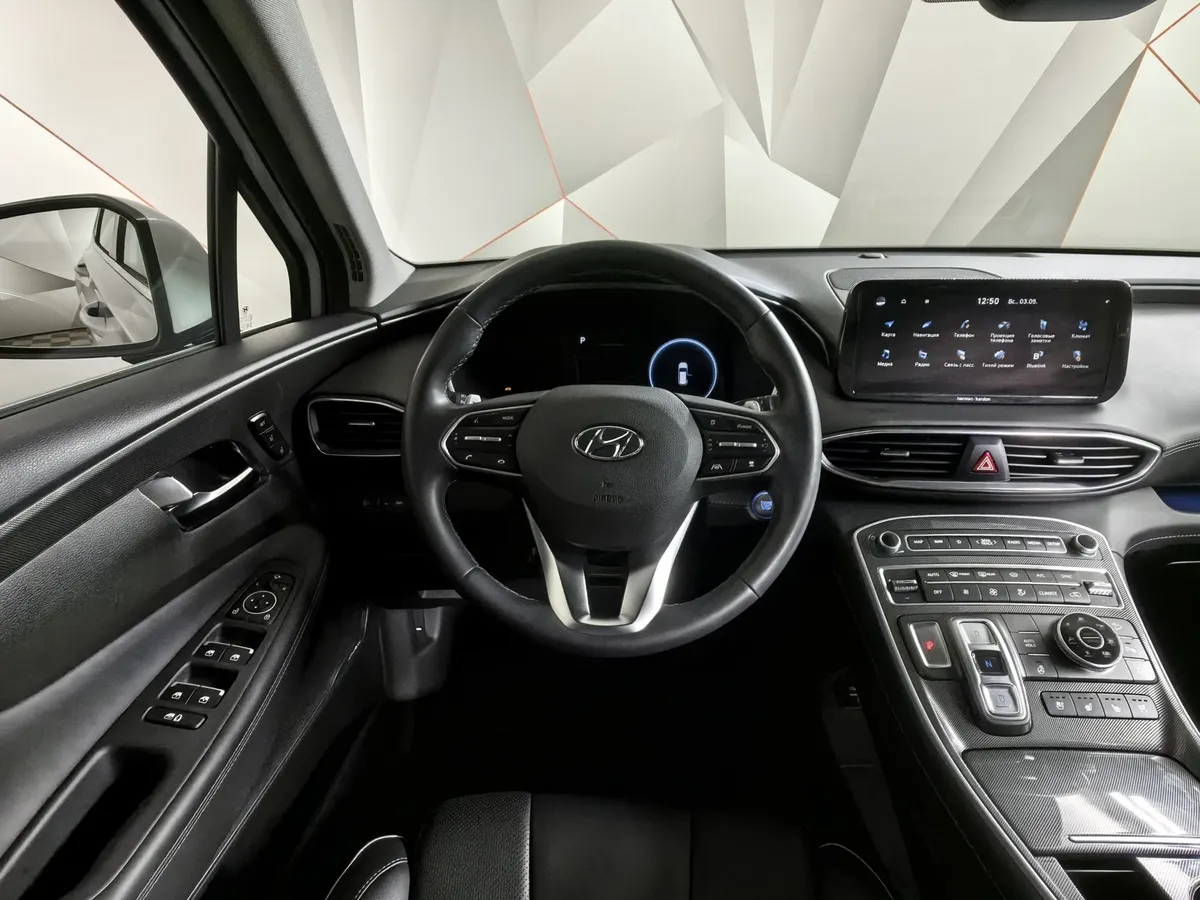 Hyundai Santa Fe 2.2 CRDi AWD 8AT (200 л.с.) High-Tech Белый в АВИЛОН. Слайд №20