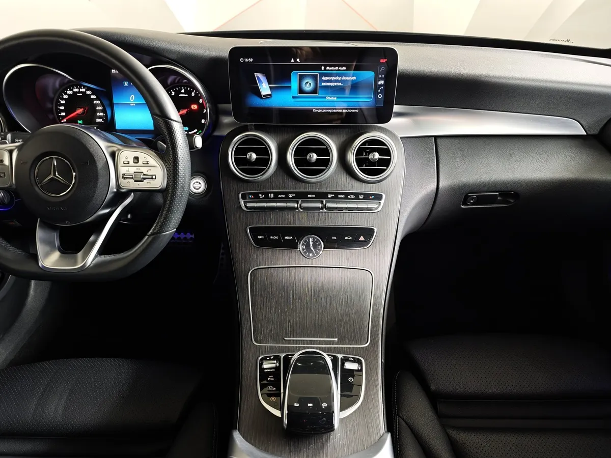 Mercedes-Benz C-Класс C 200 9G-TRONIC 4MATIC (190 л.с.) Sport Черный в АВИЛОН. Слайд №15