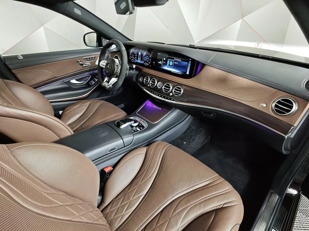 Mercedes-Benz S-Класс S 63 AMG 4Matic Speedshift Plus 7G-Tronic длинная база (585 л.с.) Черный в АВИЛОН. Слайд №12