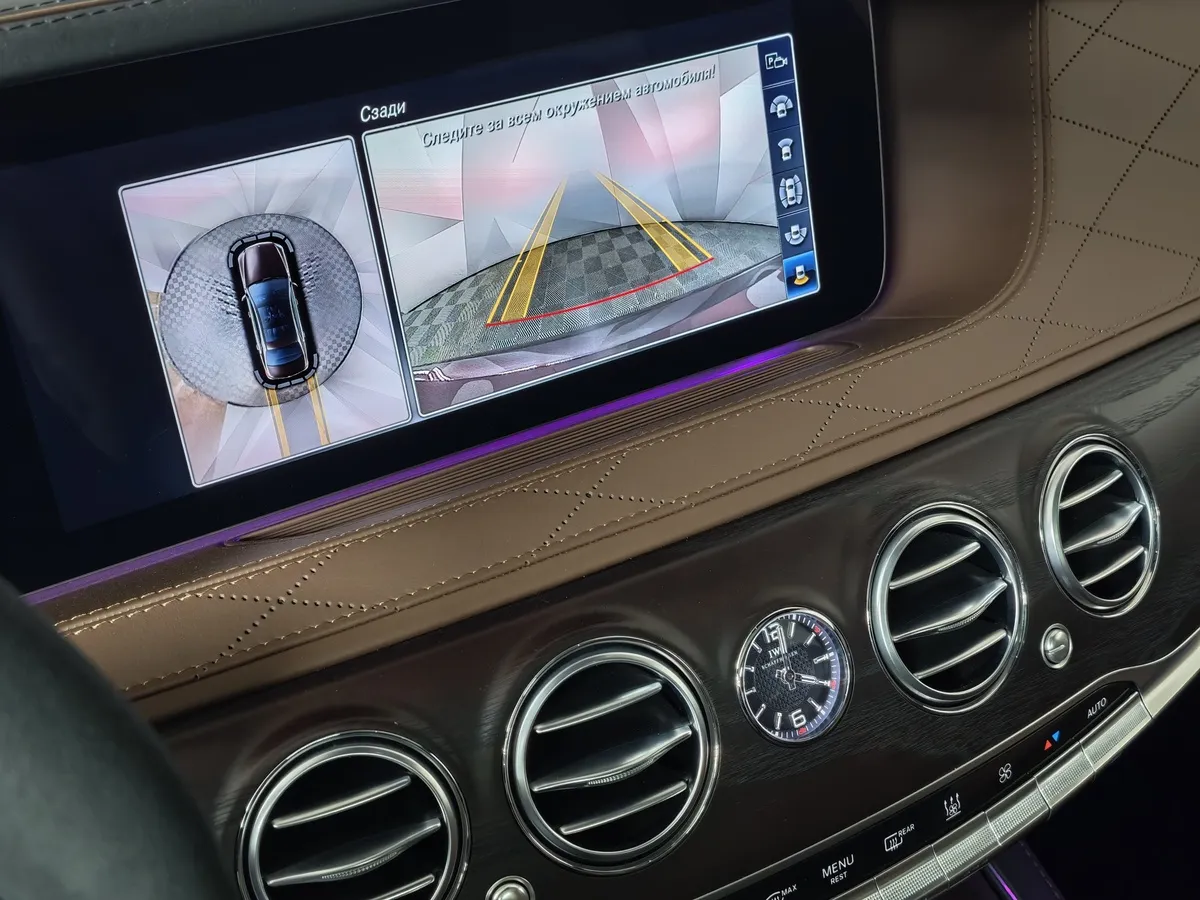 Mercedes-Benz S-Класс S 63 AMG 4Matic Speedshift Plus 7G-Tronic длинная база (585 л.с.) Черный в АВИЛОН. Слайд №29